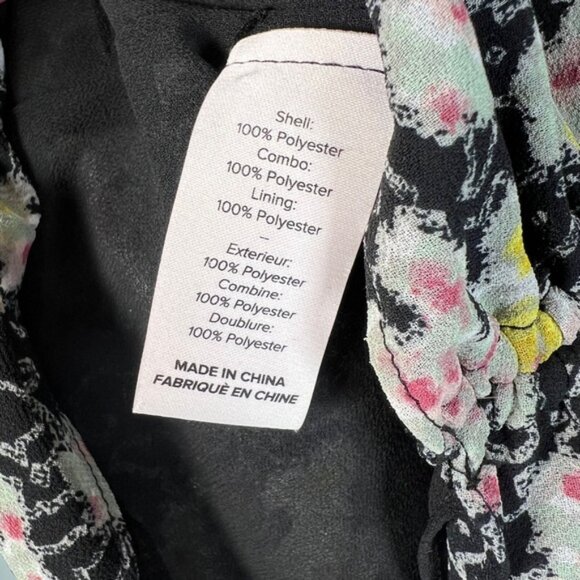 NWT cinq a sept Elastic Cuffs LS Vneck Tie Front Floral Sheer Kimberly Top XS - Picture 16 of 16